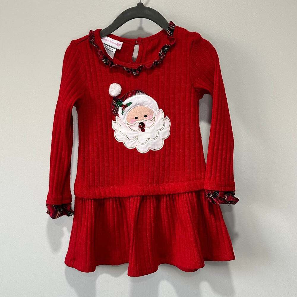 Bonnie Jean Baby Girls Christmas Santa Dress, Sz 4